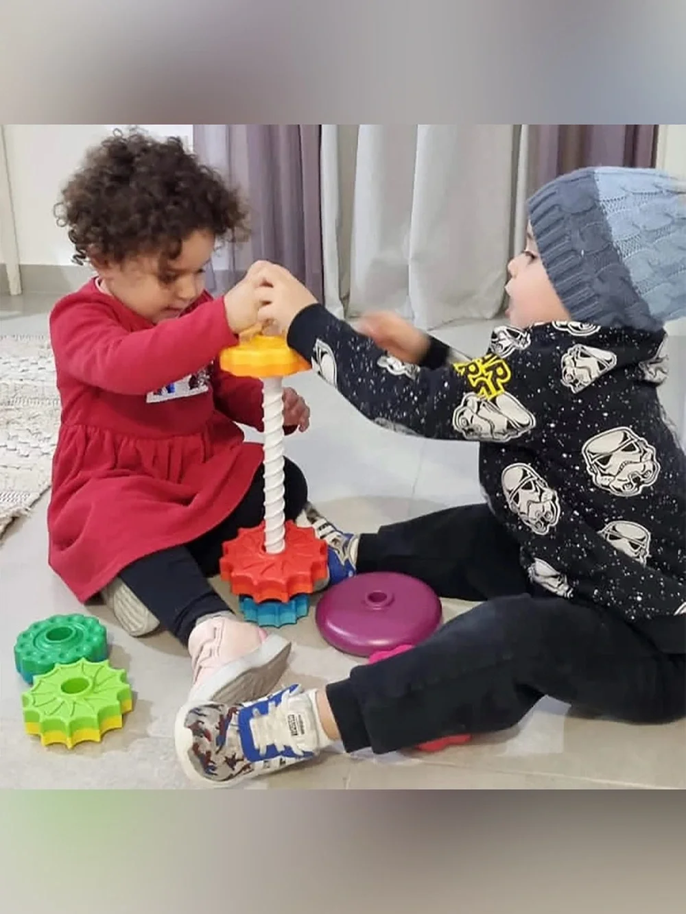 Rainbow Multicolor Spinning Stacking Tower Toy